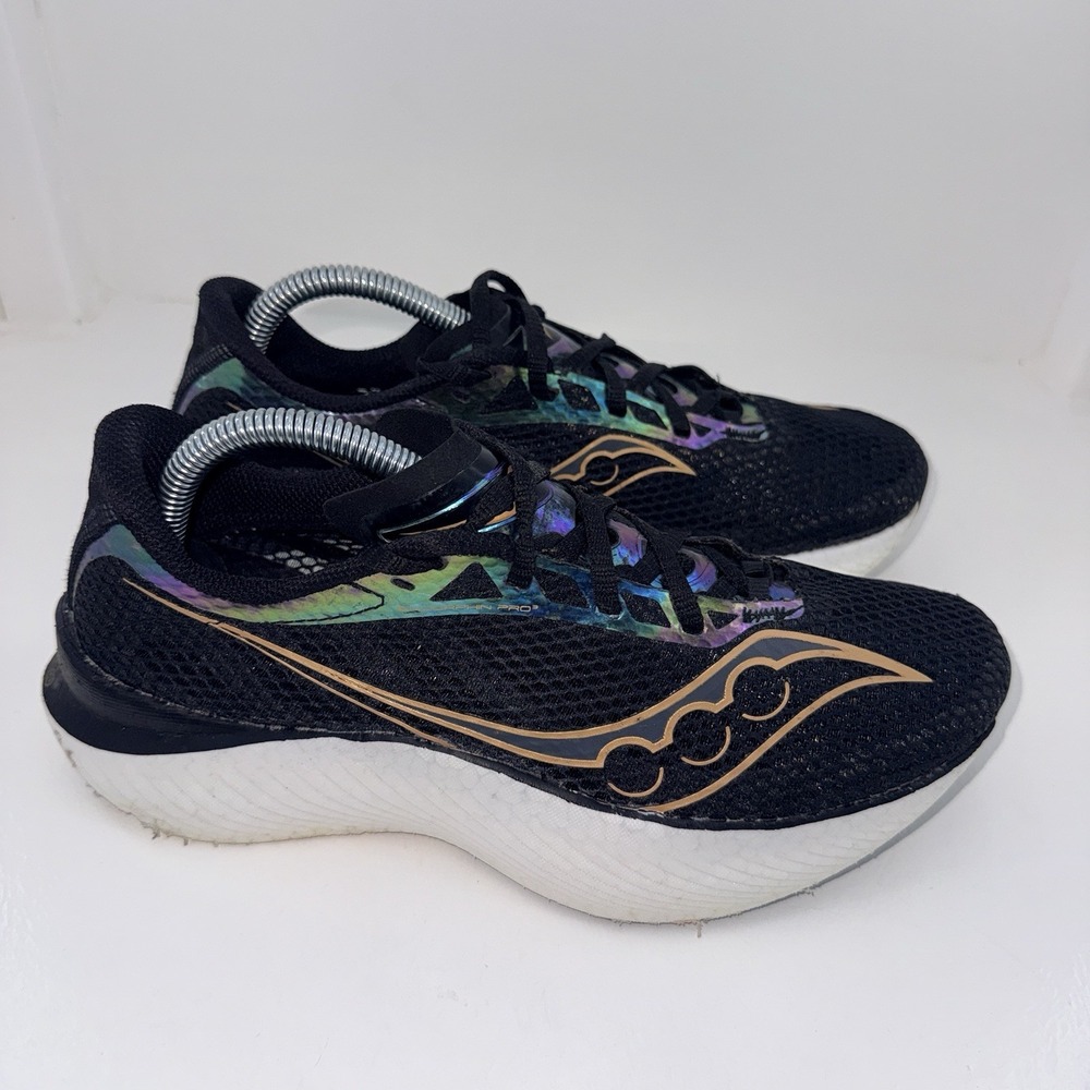 Saucony Endorphin Pro 3 Womens 9.5 Black Carbon Plate Running Shoes S10755-10 - Picture 5 of 10